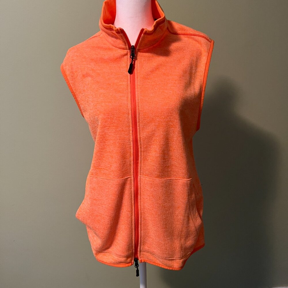 NWT Robert Graham Klose Vest Mens Size Large Full Zip Ultra Soft Orange Pocket